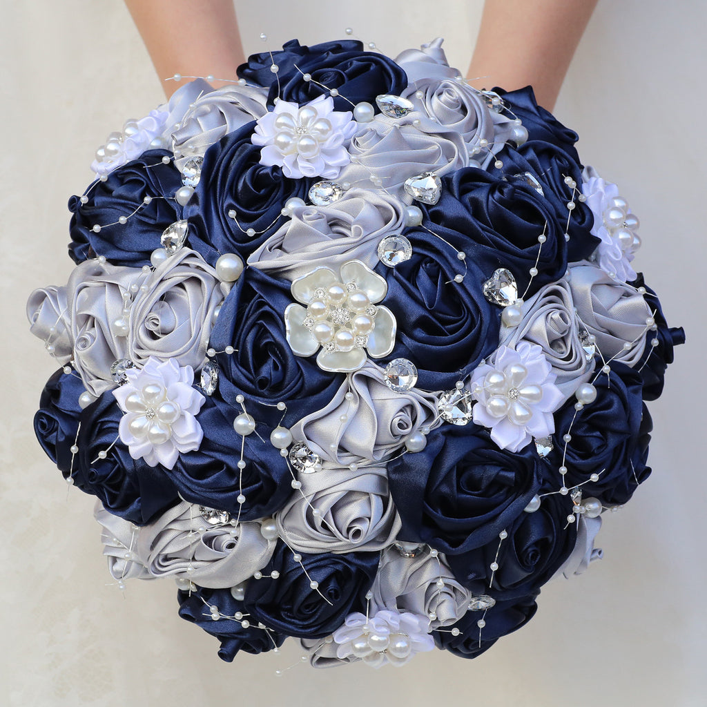 Wedding Supplies, Rhinestone Rose Swirl, Bride and Bridesmaid Hand Bouquet, W2023F-22