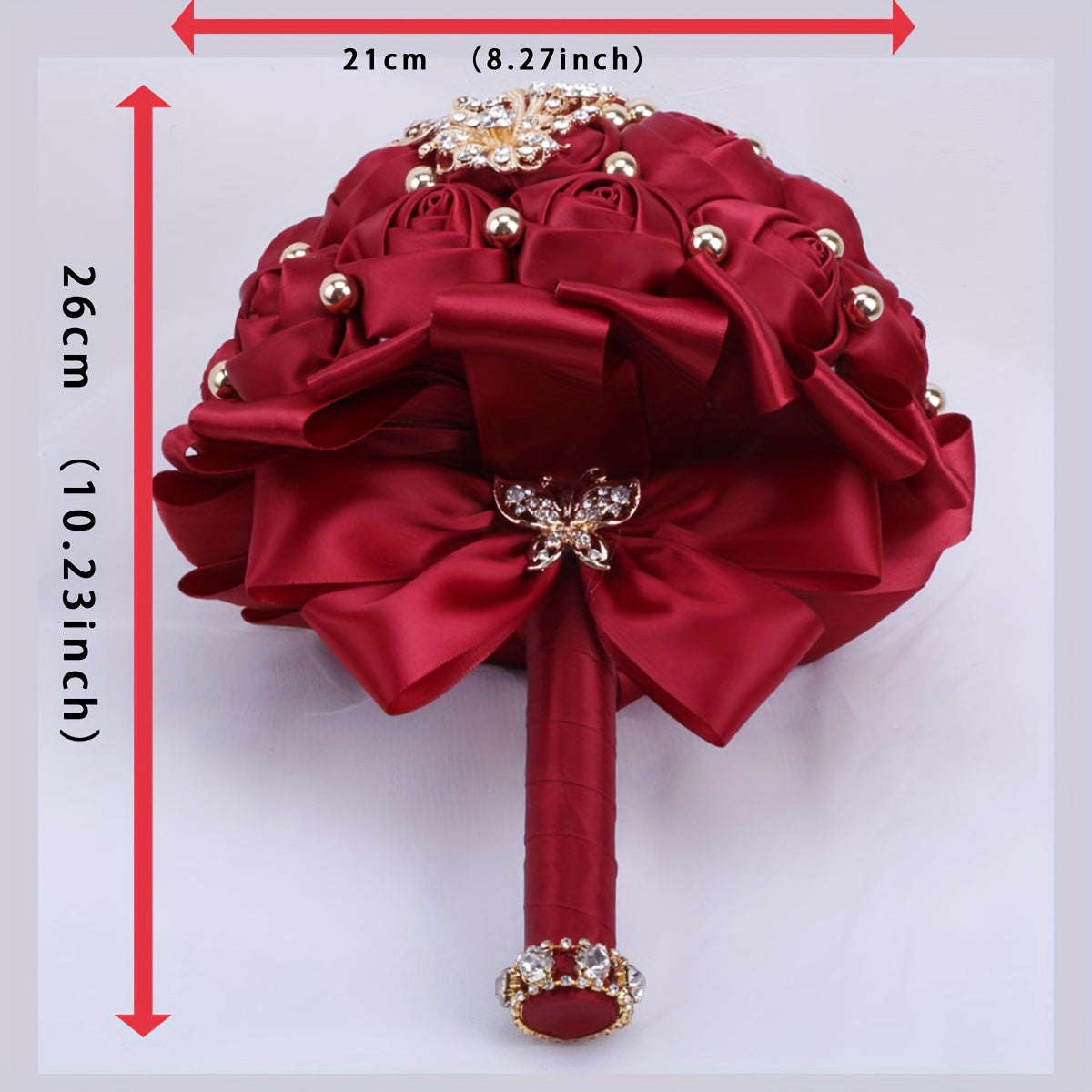 1pc 1pcs Western Wedding Bouquet with Roses - Soft Color Scheme Hand Boule for Brides, Bridesmaids, Church & Lawn Ceremonies, Indoor Receptions - Elegant Flower Arrangement Suitable for Weddings and Engagement Photo Props