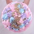 1pc 1pcs Western Wedding Bouquet with Roses - Soft Color Scheme Hand Boule for Brides, Bridesmaids, Church & Lawn Ceremonies, Indoor Receptions - Elegant Flower Arrangement Suitable for Weddings and Engagement Photo Props