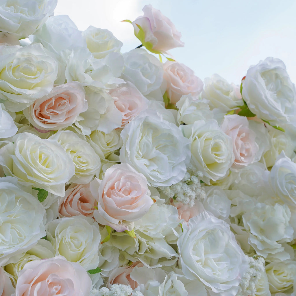Adele：5D Fabric Artificial rolling up curtain flower wall Free Shipping