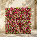 Auryne: Luxury 5D Hot Pink & Green Silk Floral Wall Roll-Up Fabric Backdrop for Vibrant Summer Parties & Events Free Shipping