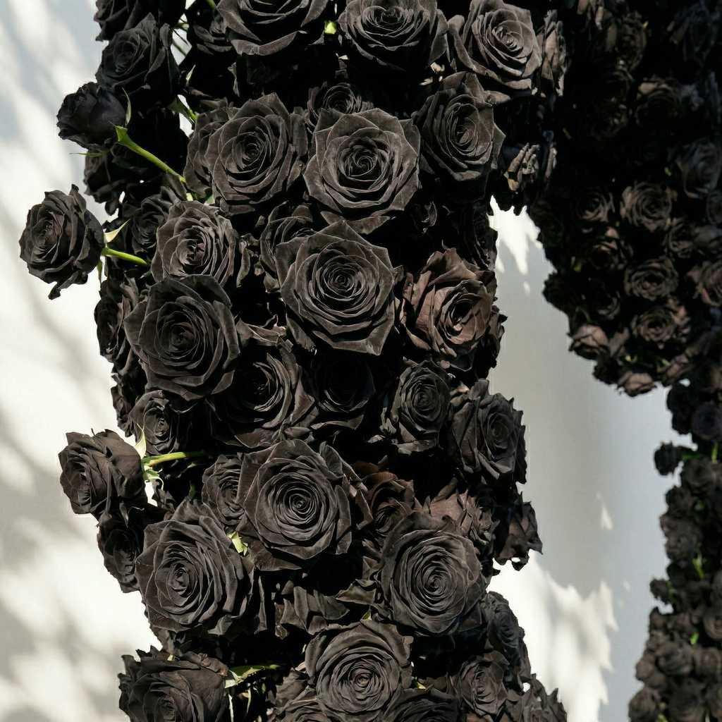 Avenya: Midnight Black Flower Heart Arch Decroation for Luxury Events & Parties | Ceremony & Event Decor