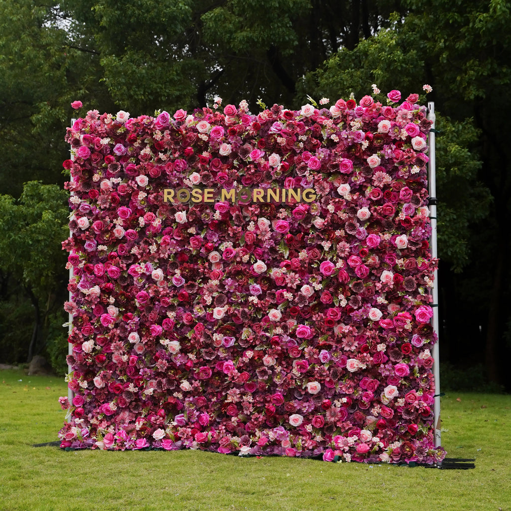 Blossom：7D Fabric Artificial rolling up curtain flower wall Free Shipping