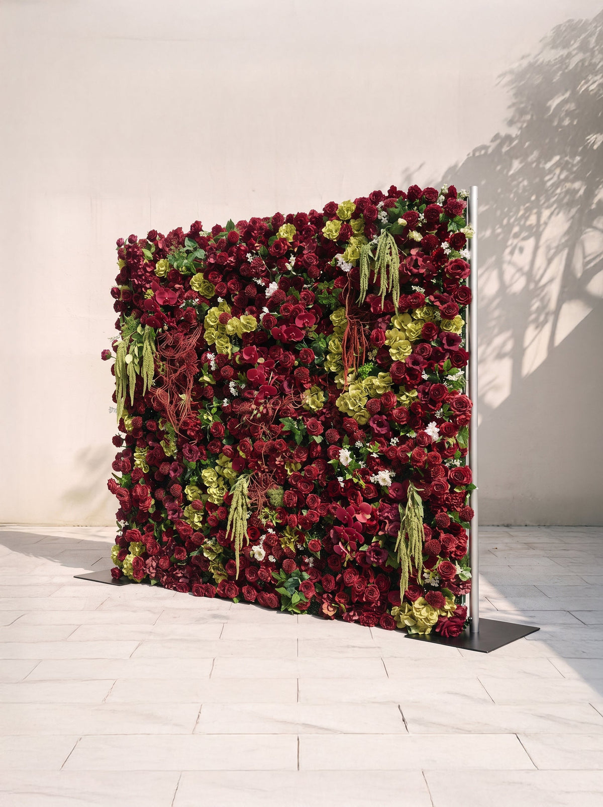 Brilena: 5D Fabric Artificial rolling up curtain flower wall — right view