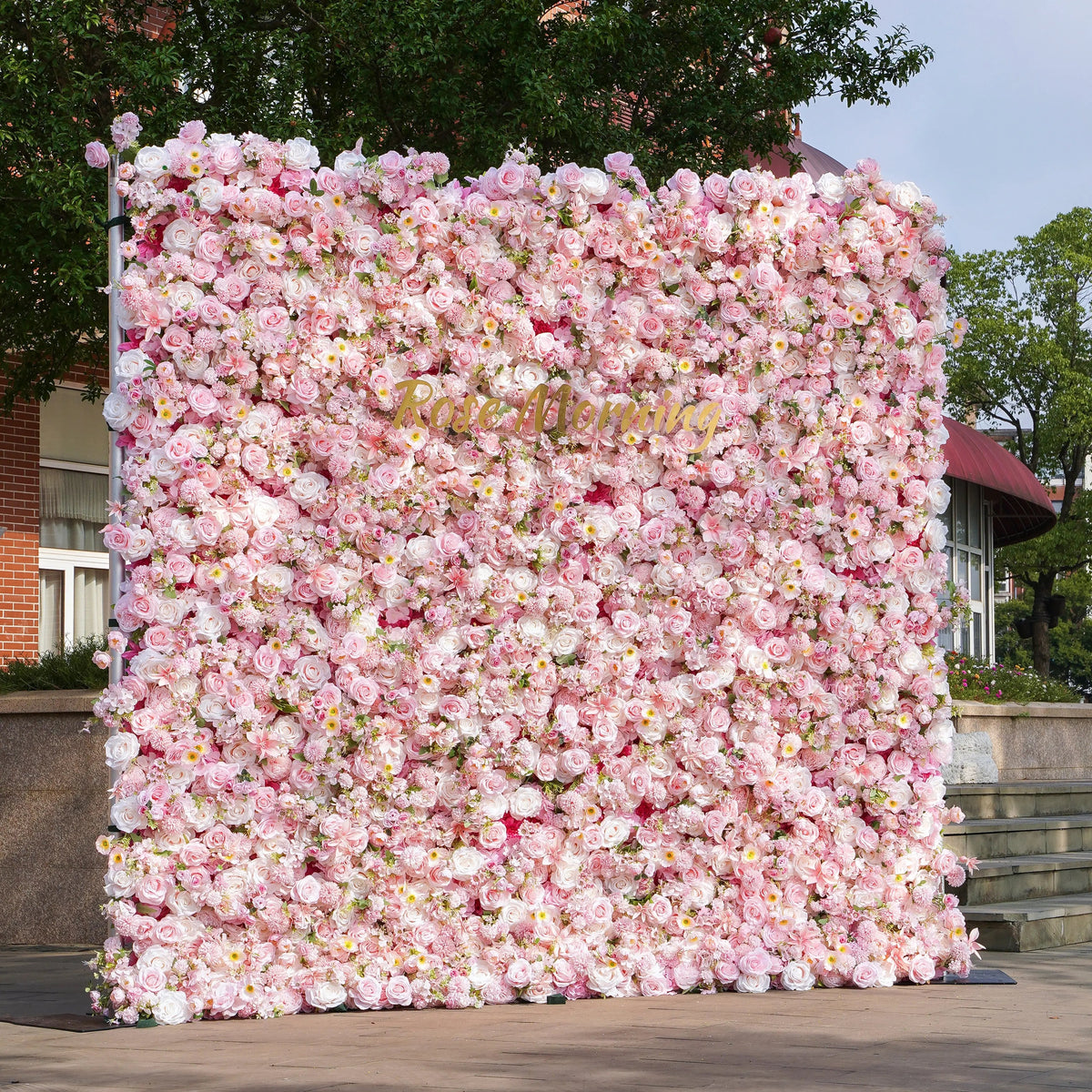 CiCi：5D Fabric Artificial Flower Wall Rolling Up Curtain Flower Wall (Ready to Ship) Free Shipping
