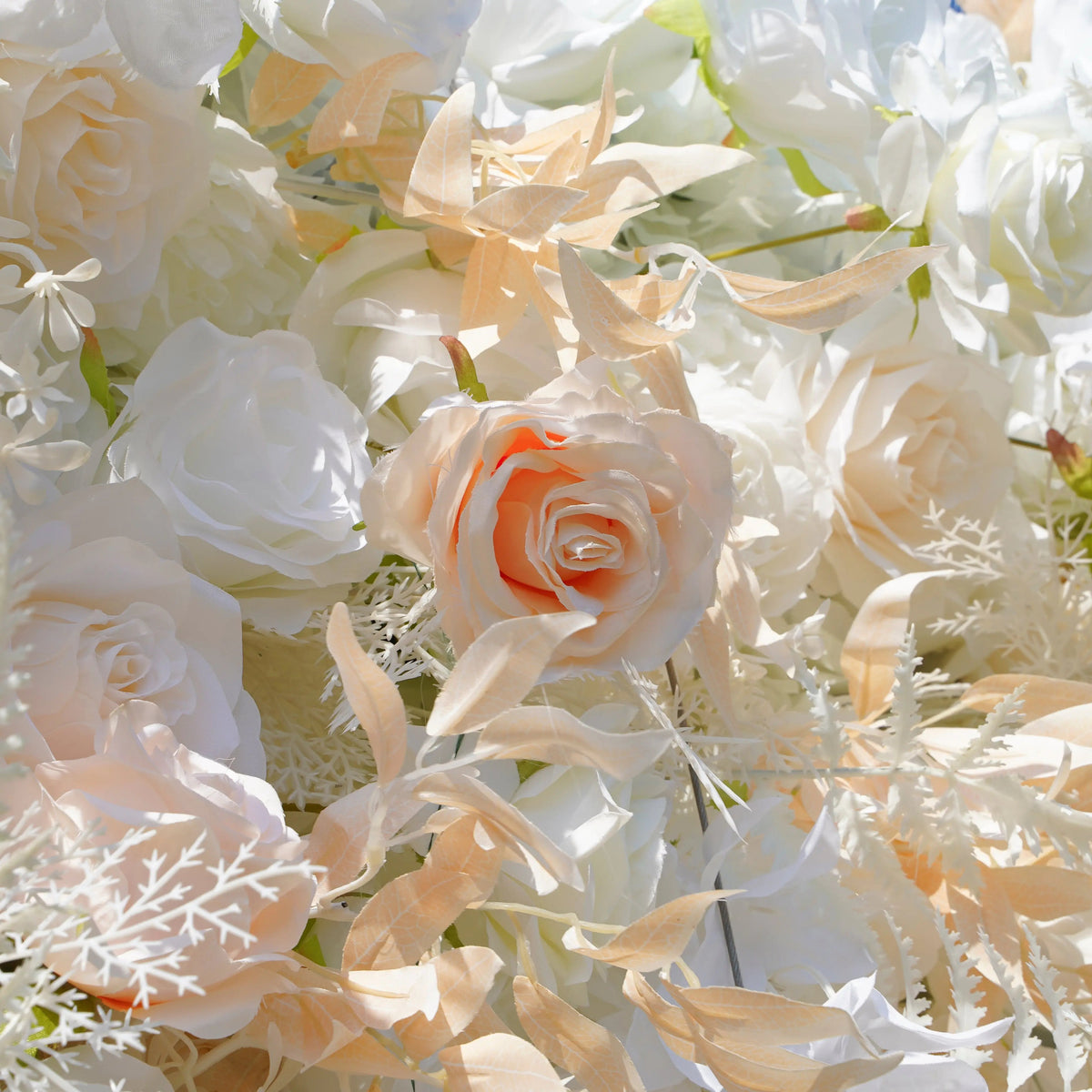 Cream：5D Fabric Artificial rolling up curtain flower wall Free Shipping
