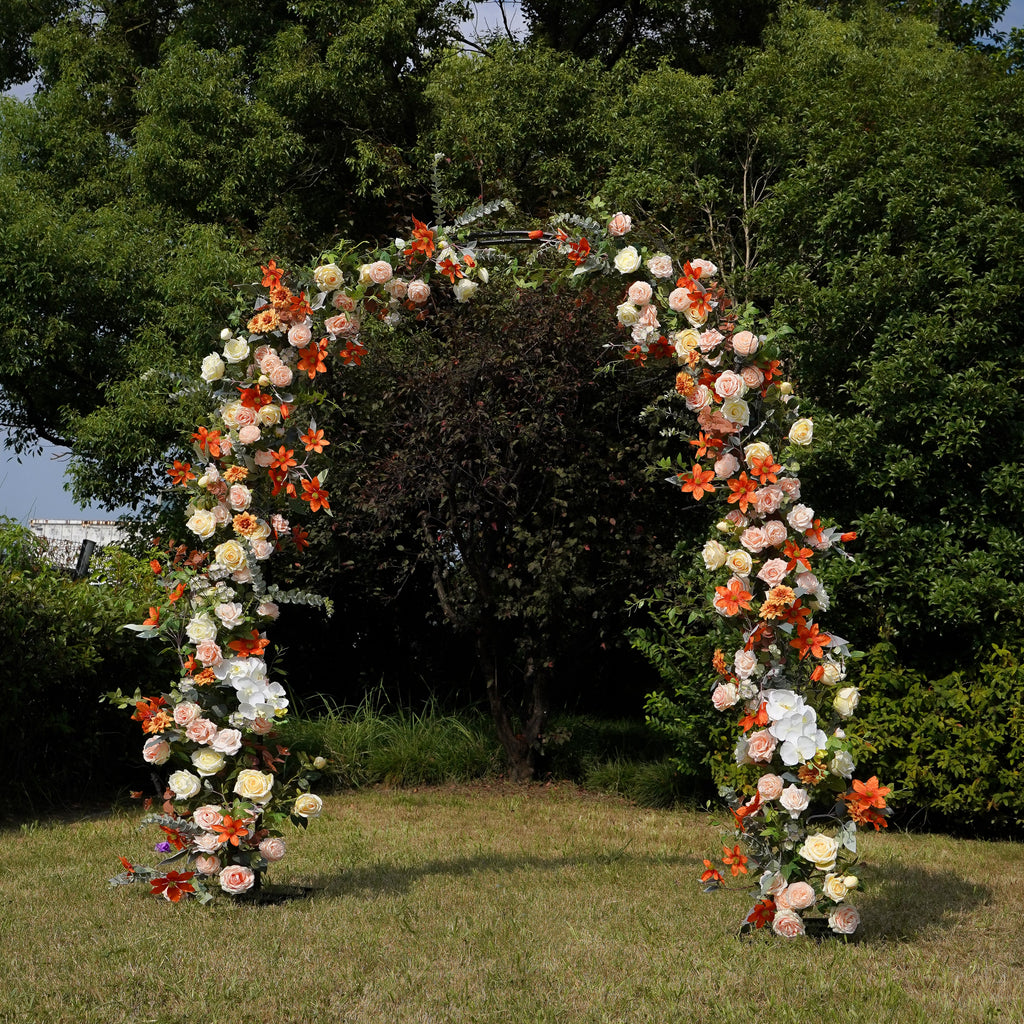 F024:2023 New Wedding Party Background Floral Arch Decoration Including Frame Rose Morning