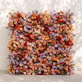 Daelyne: Luxury 5D Sunset Orange & Lavender Silk Floral Wall Roll-Up Fabric Backdrop for Warm Summer Weddings Free Shipping