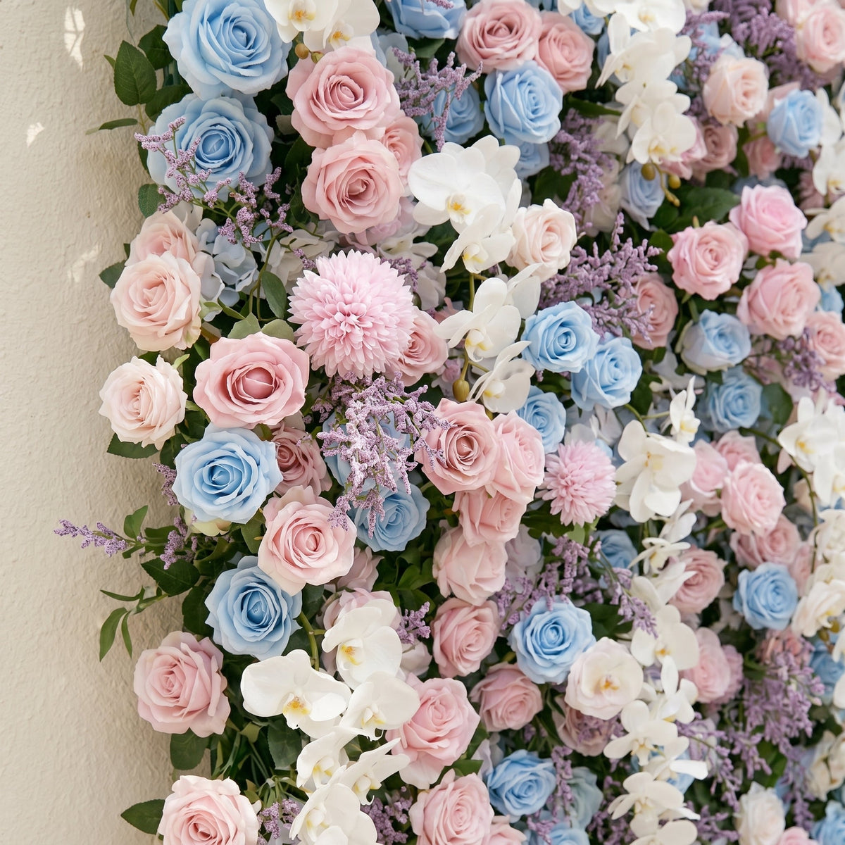 Davilyne: Vibrant 5D Pastel Pink & Blue Floral Wall Roll-Up Backdrop for Whimsical Bridal Showers & Celebrations Free Shipping