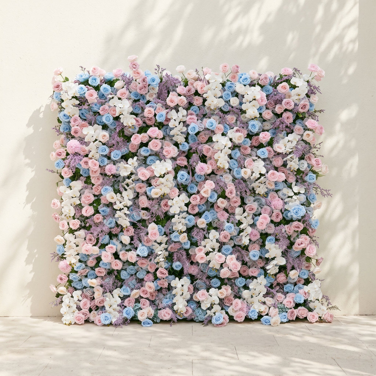 Davilyne: Vibrant 5D Pastel Pink & Blue Floral Wall Roll-Up Backdrop for Whimsical Bridal Showers & Celebrations Free Shipping