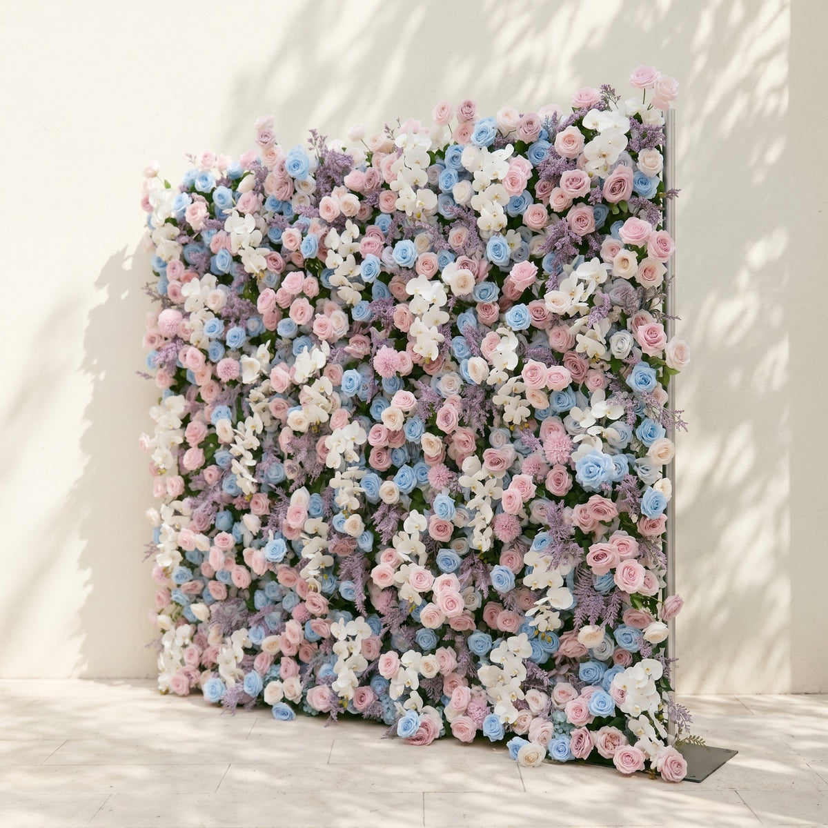 Davilyne: Vibrant 5D Pastel Pink & Blue Floral Wall Roll-Up Backdrop for Whimsical Bridal Showers & Celebrations Free Shipping