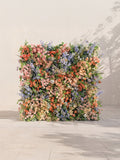 Florlena: 5D Fabric Artificial rolling up curtain flower wall — front view
