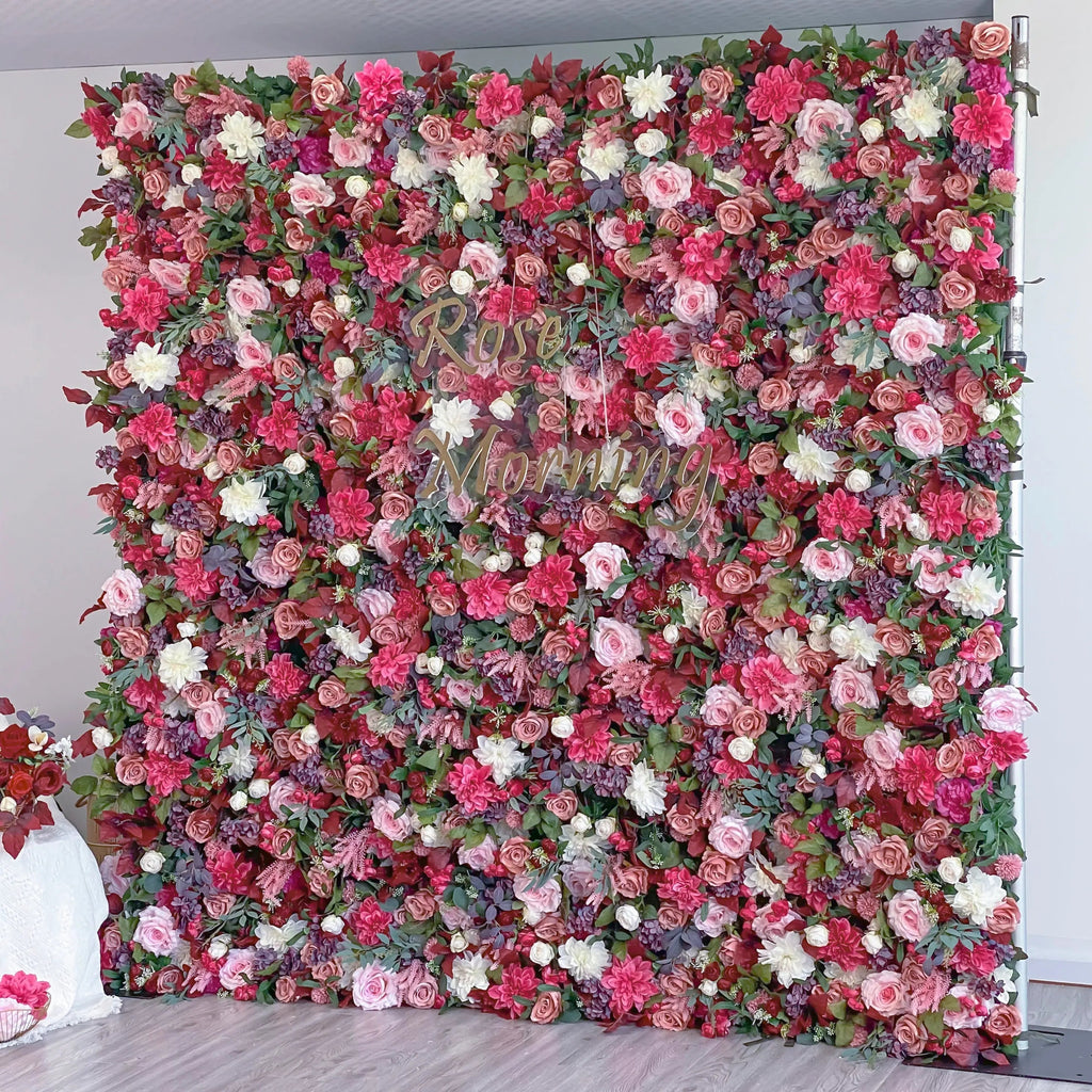 JoJo：5D Garden Series New Fabric Artificial rolling up curtain flower wall Free Shipping