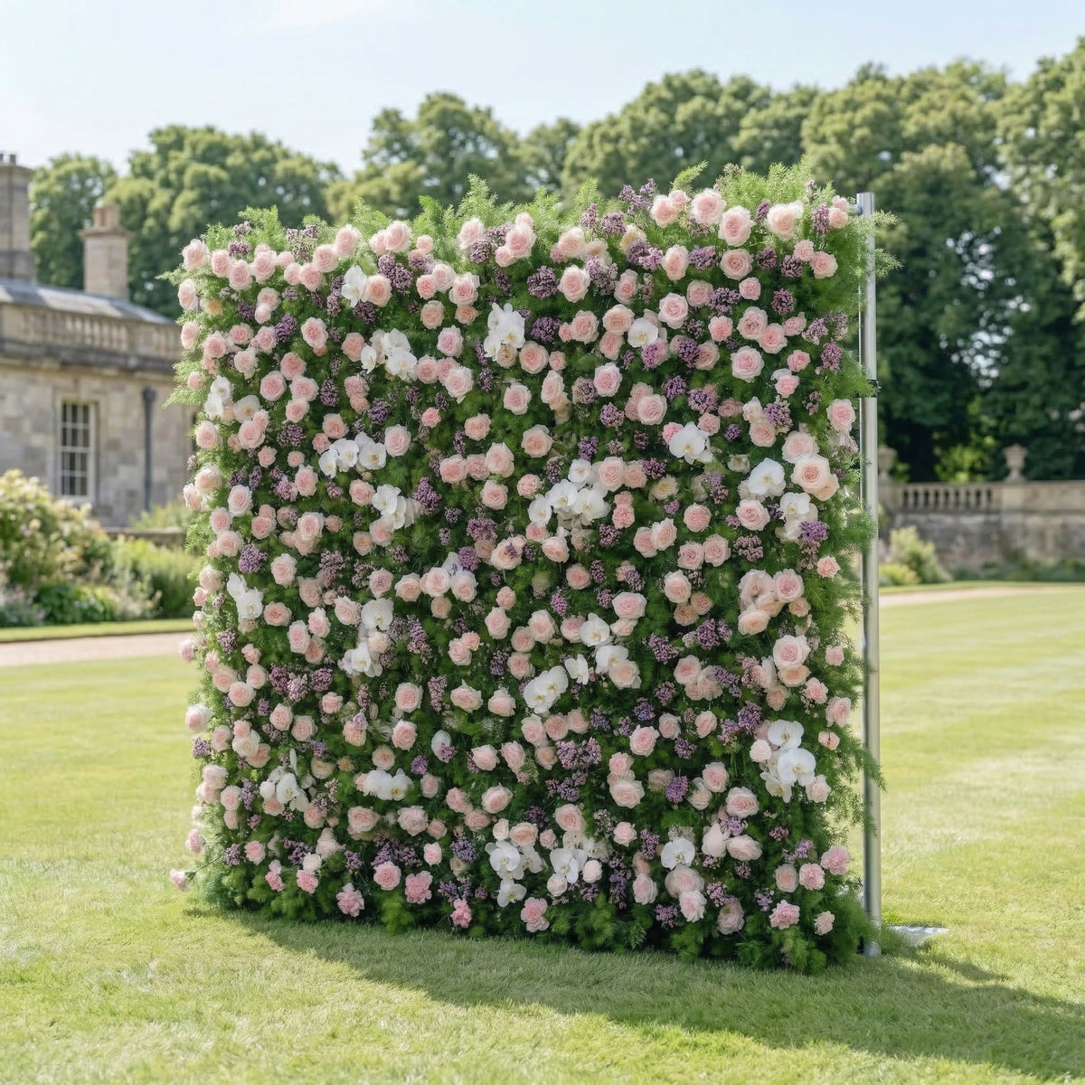 Kaevra: 5D Lush Greenery & Soft Pink Floral Silk Rose Flower Wall Roll-Up Fabric Backdrop for Elegant Events Decoration Free Shipping
