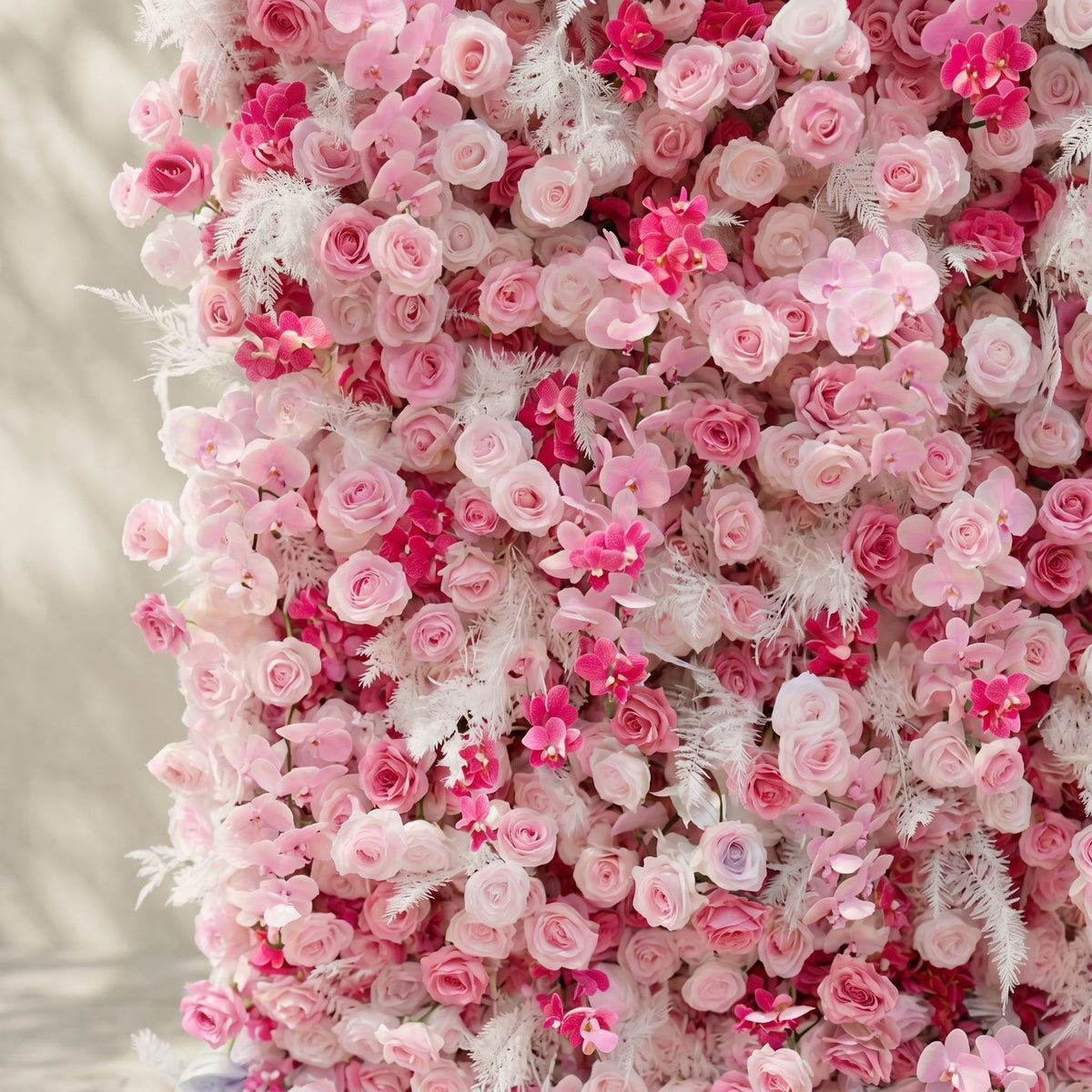 Lyrelloria:Luxury 5D Ombre Pink Silk Floral Wall Roll-Up Backdrop for Vibrant Romantic Weddings Free Shipping