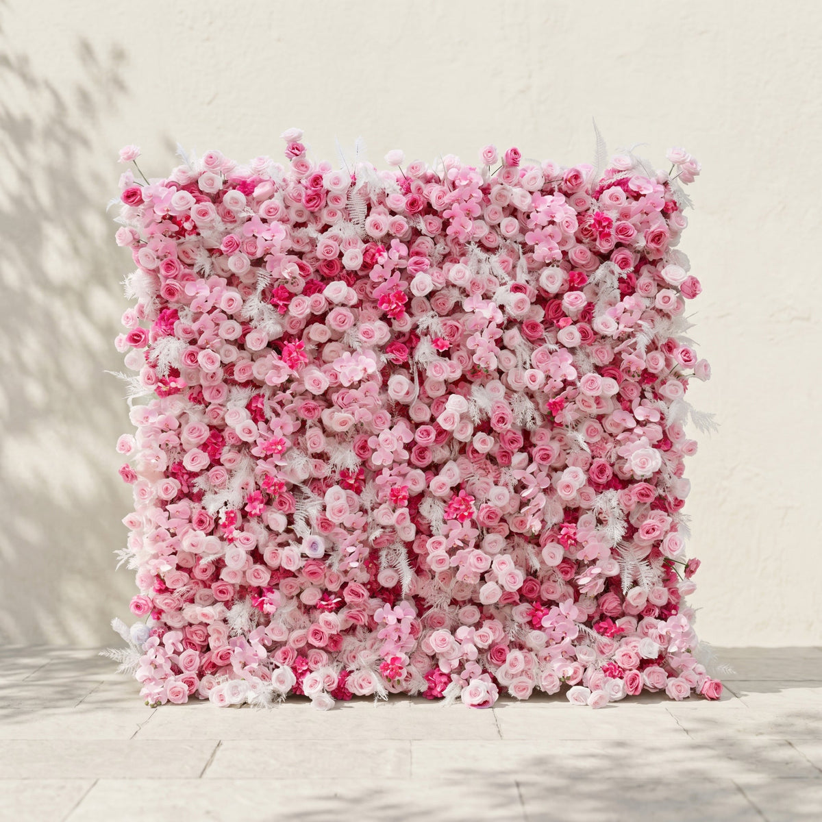 Lyrelloria:Luxury 5D Ombre Pink Silk Floral Wall Roll-Up Backdrop for Vibrant Romantic Weddings Free Shipping