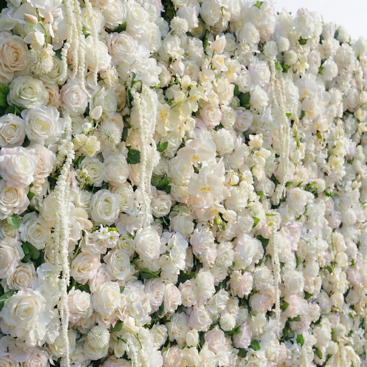 Marina: 5D Ivory & Light Blush Silk Rose Flower Wall Roll-Up Fabric Backdrop for Elegant Wedding & Bridal Shower Party Free Shipping