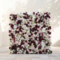 Mirenorae: Luxury 5D Burgundy Red & Ivory White Silk Floral Wall Roll-Up Fabric Backdrop for Grand Weddings Free Shipping