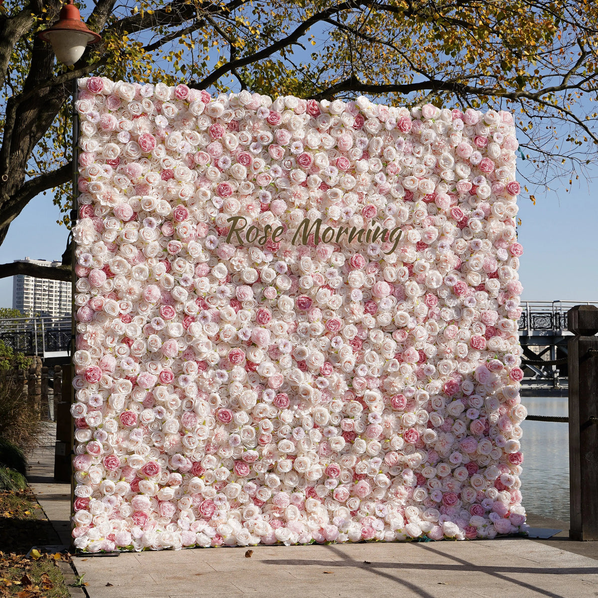 Miss Bella：3D Fabric Artificial rolling up curtain flower wall Free Shipping
