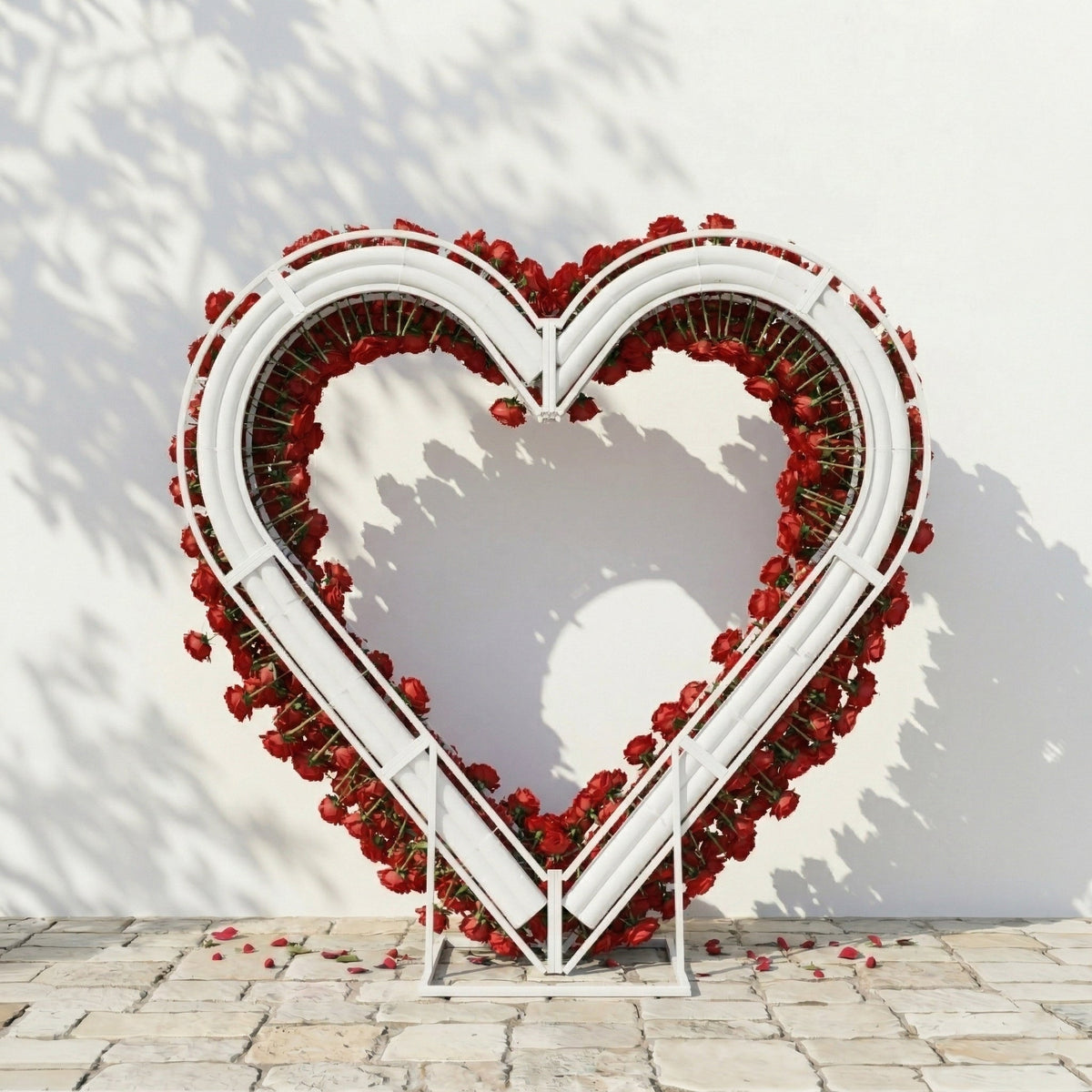 Nymera: Luxury Red Rose Heart Arch Decor for Proposal and Valentine's Day Events | Ceremony & Event Decor