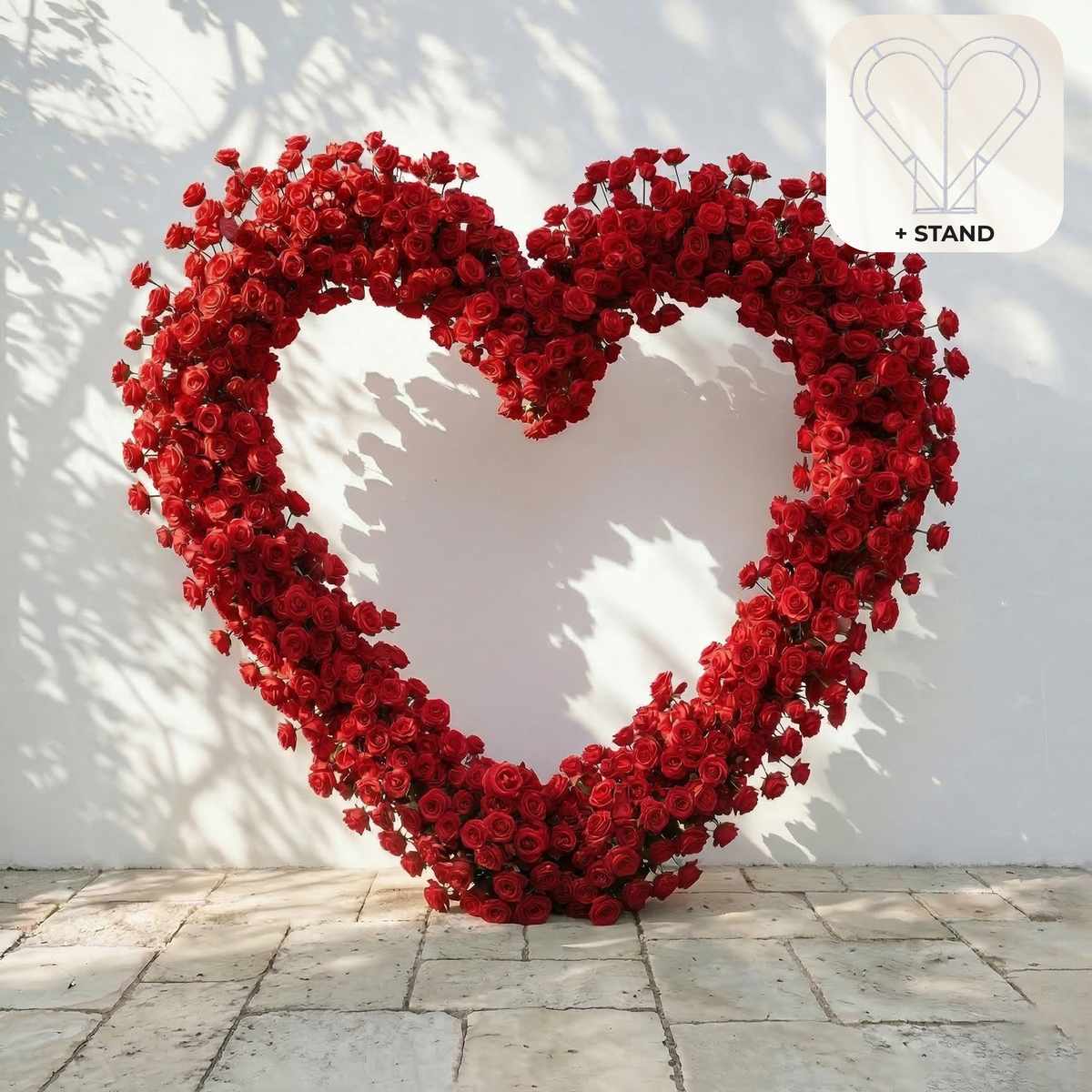 Nymera: Luxury Red Rose Heart Arch Decor for Proposal and Valentine's Day Events | Ceremony & Event Decor