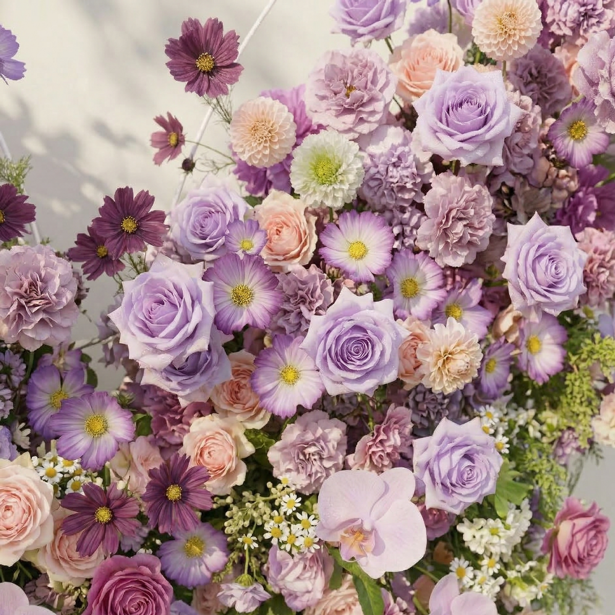Nyvra: Dreamy Lavender & Purple Butterfly-Shaped Artificial Floral Wall for Garden Wedding & Event Free Shipping