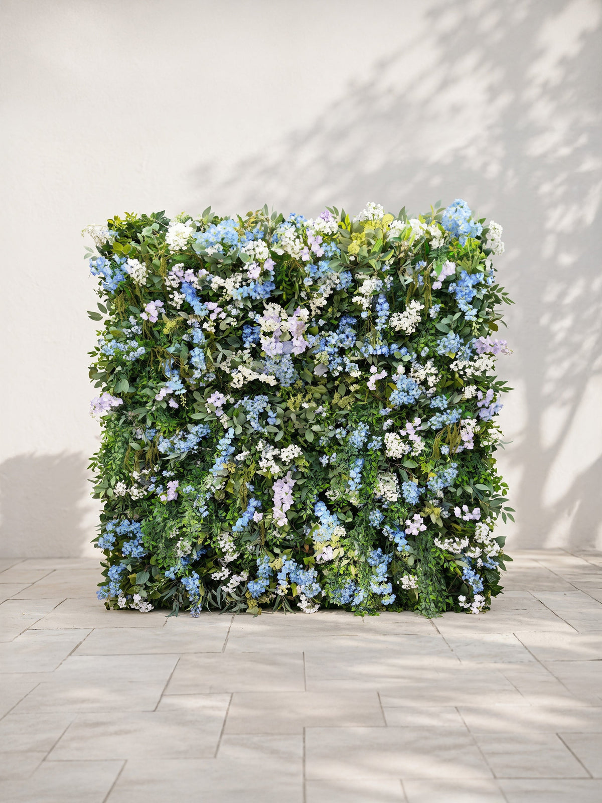 Palia: 5D Fabric Artificial rolling up curtain flower wall — front view