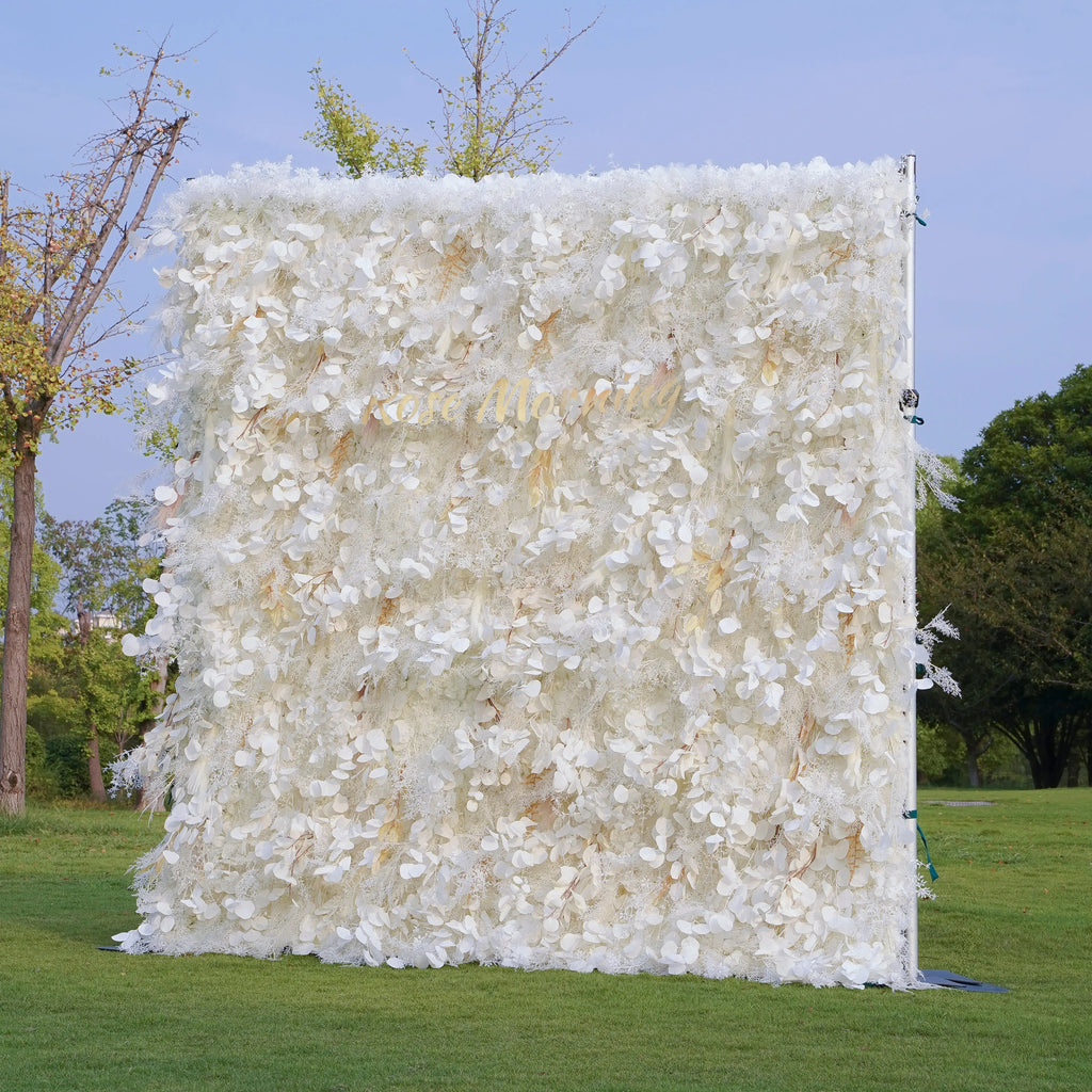 Pampas：5D Grey Pampas Grass Fabric Artificial rolling up curtain flower wall Free Shipping
