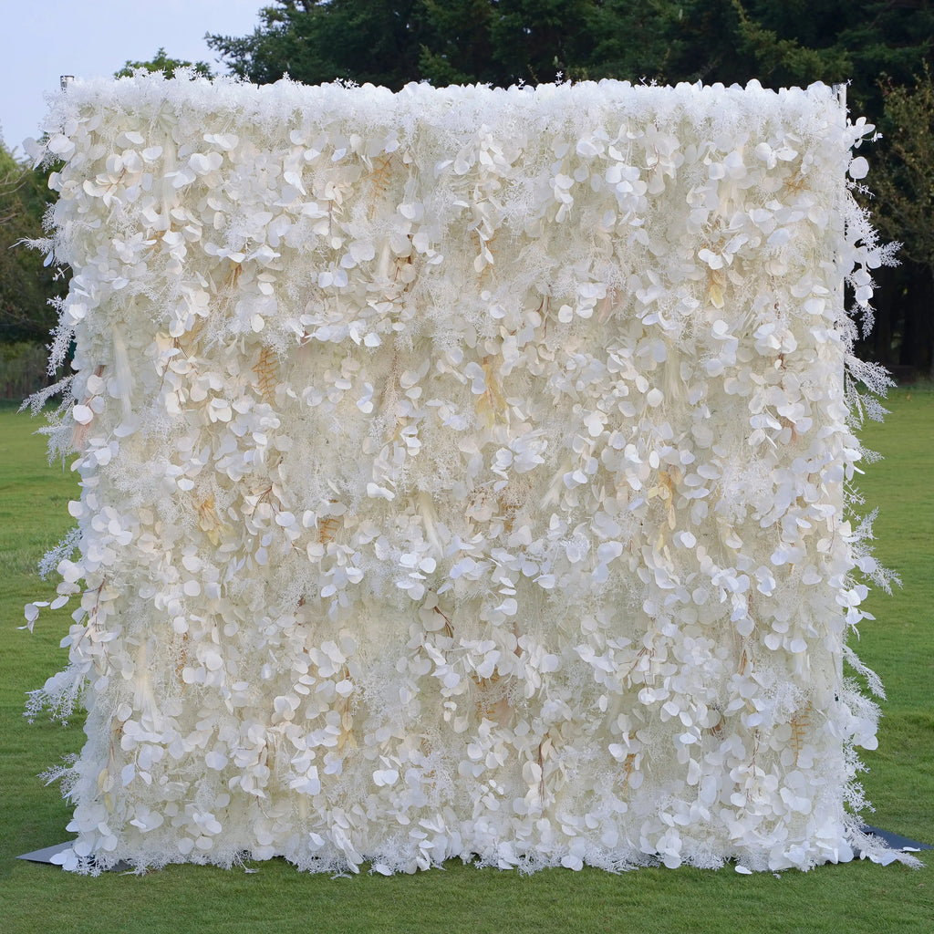 Pampas：5D Grey Pampas Grass Fabric Artificial rolling up curtain flower wall Free Shipping