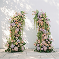 Aurlisse: Luxury Fresh Green & Ivory Wildflower Ground Arch Arrangement for Elegant Garden Weddings & Natural-Inspired Event Decor | Elegant Event Floral Design