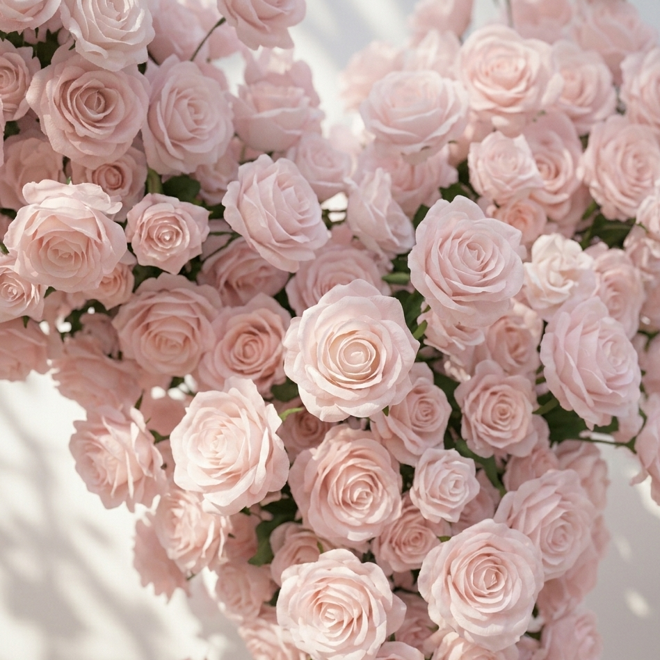 Rosellea: Heart-Shaped Pastel Pink Silk Rose Floral Arch Floral Arrangement for Romantic Weddings & Proposal | Wedding Floral Decor