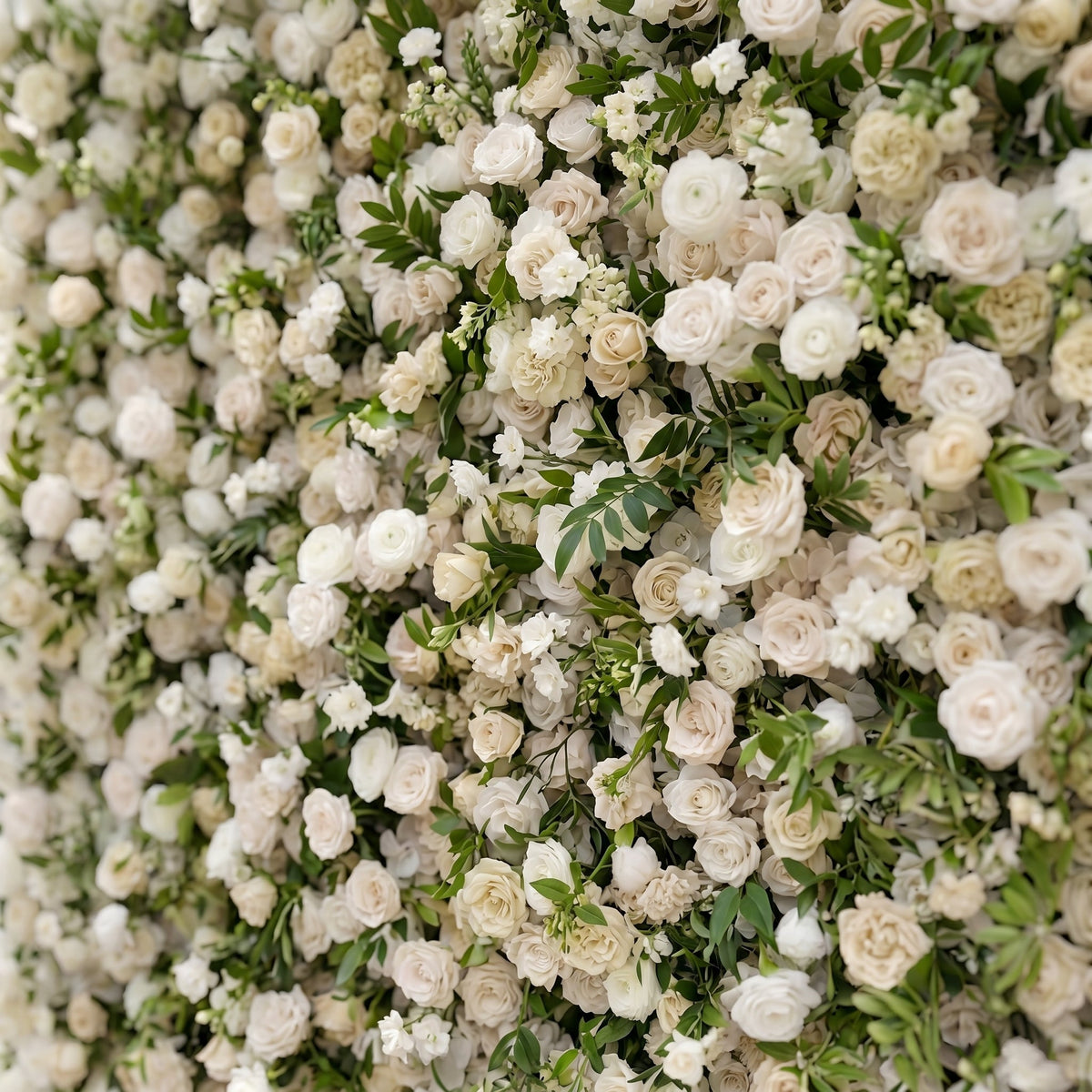 Sirenbelle:Luxury 5D Cream & Ivory Silk Floral Wall Roll-Up Backdrop for Timeless Elegant Weddings Free Shipping