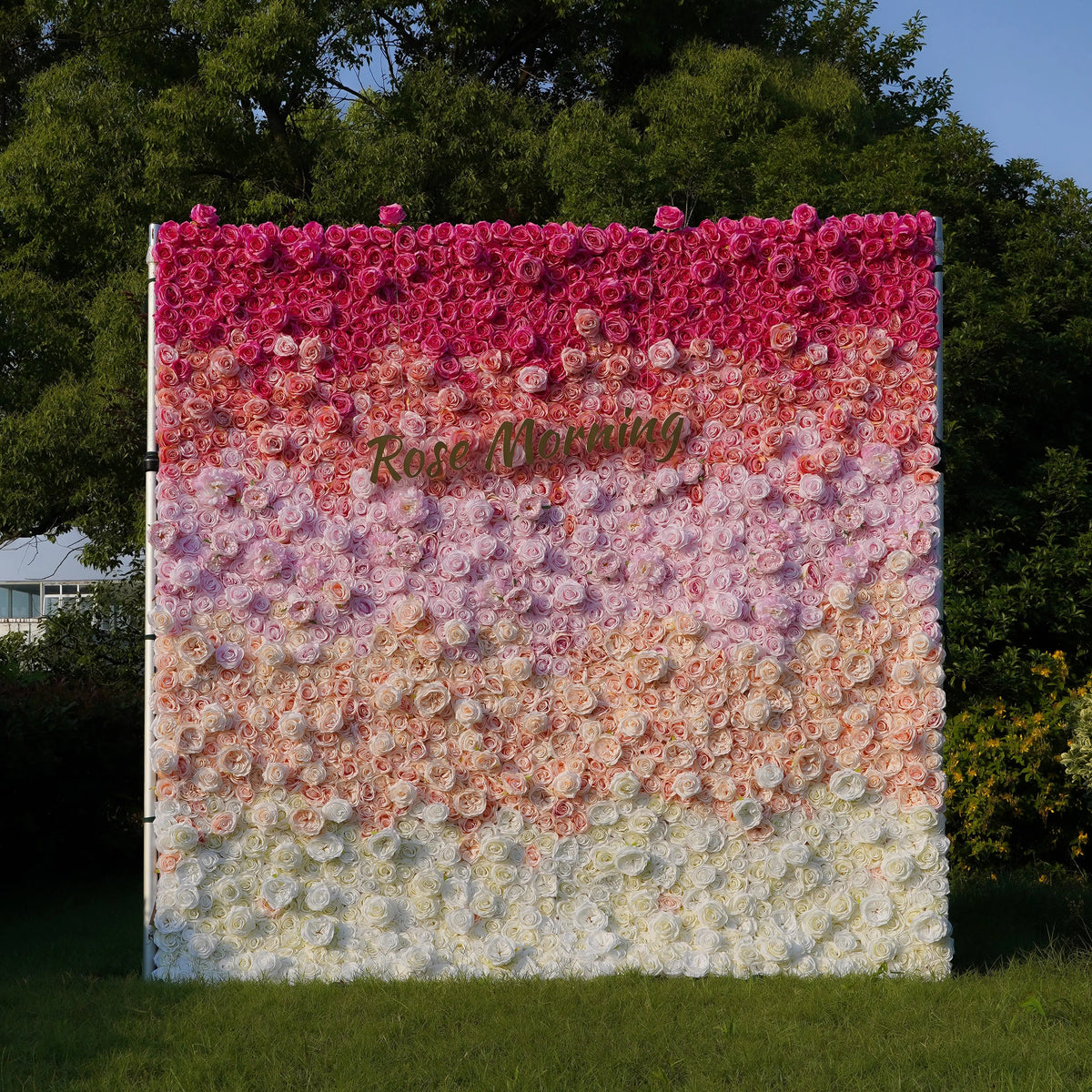 Tina：5D Fabric Artificial rolling up curtain flower wall Free Shipping