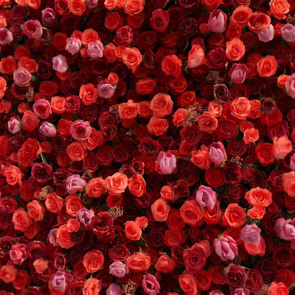 Yarsira: 3D Ruby Red & Deep Crimson Silk Floral Wall Backdrop for Luxury Weddings & Grand Galas Free Shipping