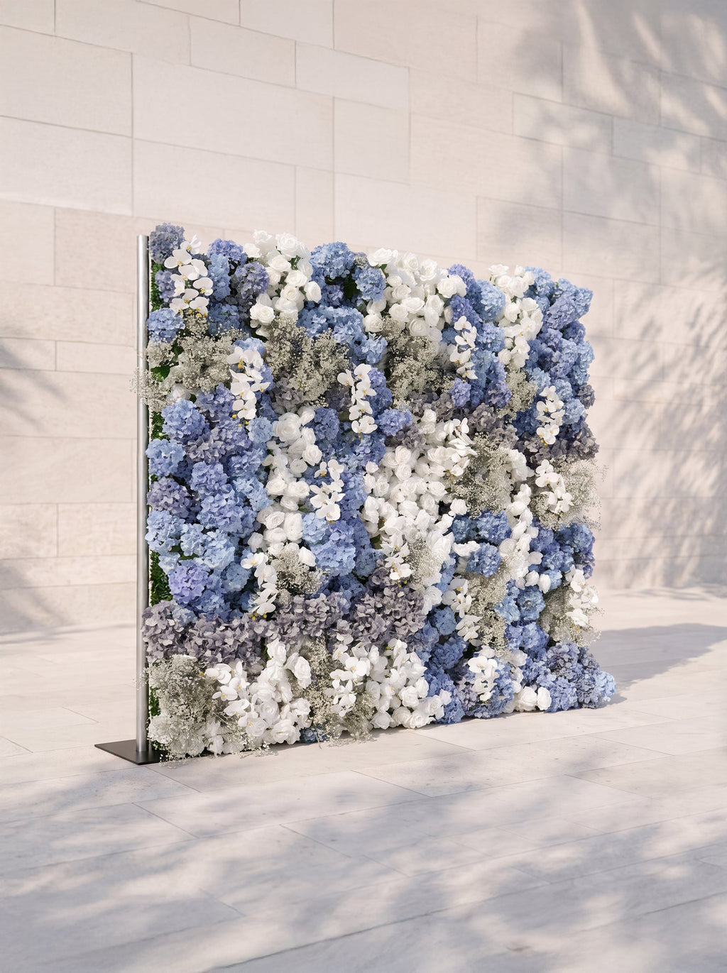 Zarena 5D Fabric Artificial rolling up curtain flower wall — left view