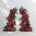 Zarenette Horn Arch: 2026 New Luxury Floral Arch with Red & Pink Roses and Greenery Floral Arch for Weddings & Events & Events Decor Incuding Frame | Event Floral Decor
