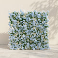 Zarenviane:Luxury 5D Dusty Blue Floral Wall with Greenery Roll-Up Backdrop for Serene Garden Weddings Free Shipping