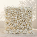 Zelaria:5D Cream White & Ivory White Silk Rose Flower Wall Roll-Up Fabric Backdrop for Romantic Weddings & Proposals Free Shipping