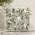 Zelloria:5D Ivory White & Cream White Silk Rose Flower Wall Roll-Up Fabric Backdrop for Romantic Weddings & Proposals Free Shipping