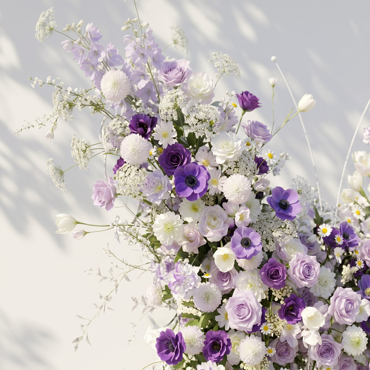 Zoressa: Lavender Purple & Ivory White Butterfly Shape Silk Wedding Arch Flower Arrangement for Romantic Weddings & Proposals for Luxury Events & Parties Backdrop Free Shipping