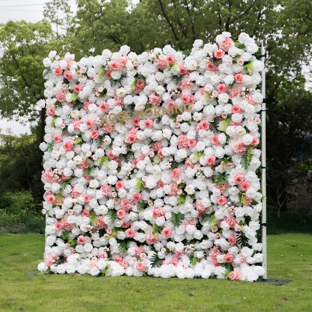 Alissa：5D Fabric Artificial rolling up curtain flower wall Free Shipping