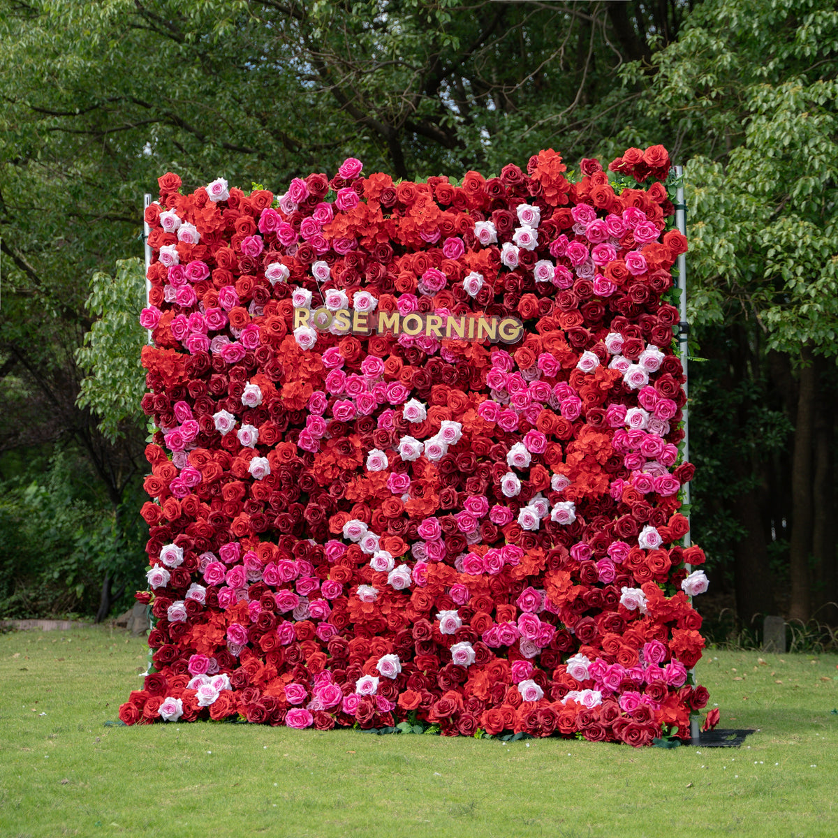 Angelica：4D Fabric Artificial zip up curtain flower wall 8ft*8ft Free Shipping
