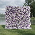 Arden: 5D Luxury Lavender & Cream Silk Floral Wall Roll-Up Fabric Backdrop for Dreamy Weddings & Events Free Shipping
