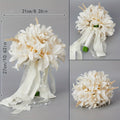 1-Pack Korean Style Bridal Artificial Hand Bouquet, New Wedding Bride Ribbon Artificial Hand Bouquet