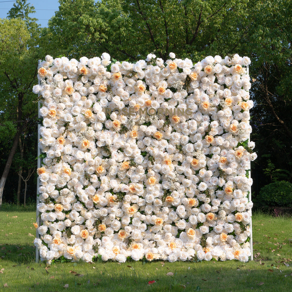 Bambi：5D Fabric Artificial rolling up curtain flower wall Free Shipping