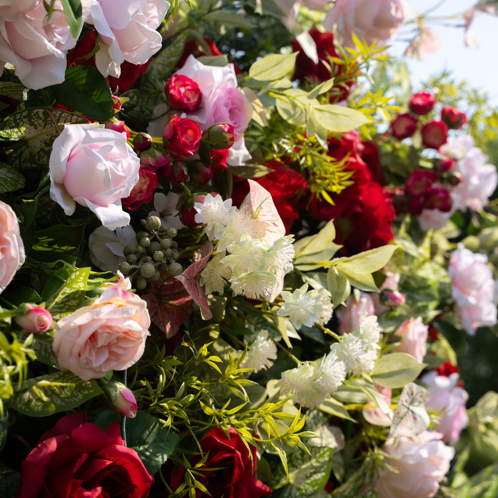 Bonjour：5D Fabric Artificial zip up curtain flower wall 8ft*8ft Free Shipping