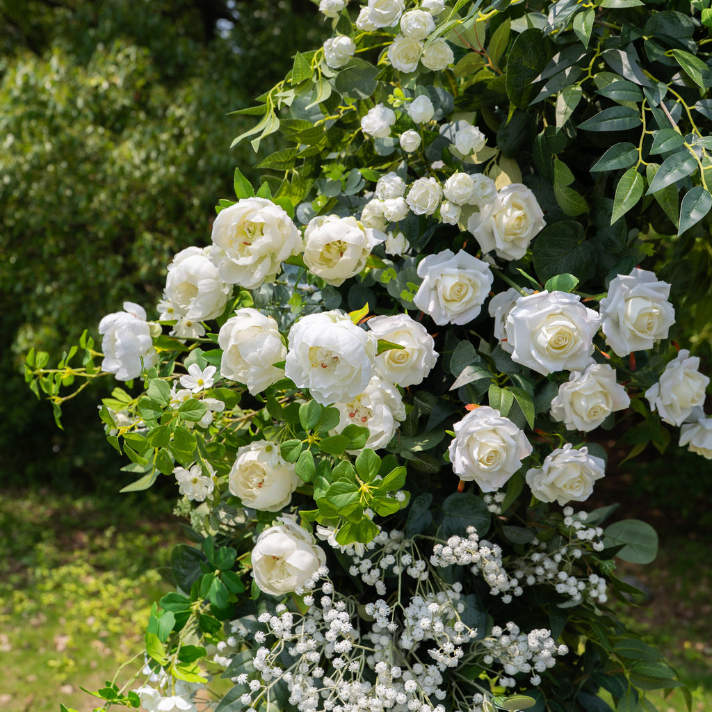 Brave - White Green Floral Arch with Frame for Wedding Party Event Backdrop Decoration