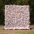 Caius: Luxury 5D Cream & Blush Silk Floral Wall Roll-Up Fabric Backdrop for Dreamy Garden Weddings & Bridal Showers Free Shipping