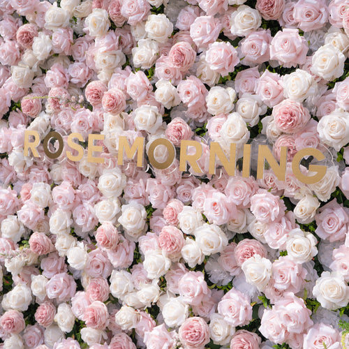 Caius: Luxury 5D Cream & Blush Silk Floral Wall Roll-Up Fabric Backdrop for Dreamy Garden Weddings & Bridal Showers Free Shipping