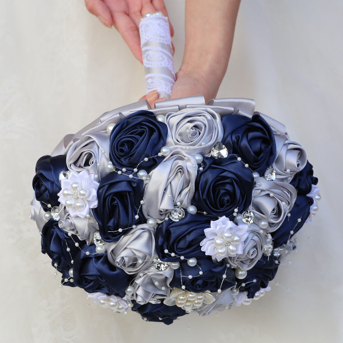 Wedding Supplies, Rhinestone Rose Swirl, Bride and Bridesmaid Hand Bouquet, W2023F-22